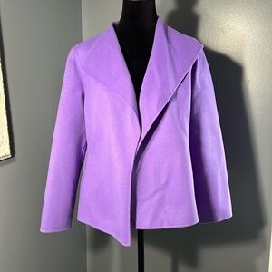 TALBOTS DOUBLE FACE WOOL PURPLE COAT JACKET Petite Large  (S678) NWT